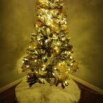 Christmas Tree Set Modern Pre Lit Flocked White Green Pink Artificial Christmas Tree photo review