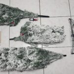 Christmas Tree Set Modern Pre Lit Flocked White Green Pink Artificial Christmas Tree photo review